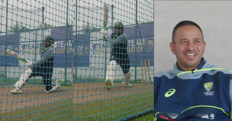 Follow: USman Khawaja reacts to Sam Constas over Reverse Sweep Jibe during training network before 1. Test against Sri Lanka