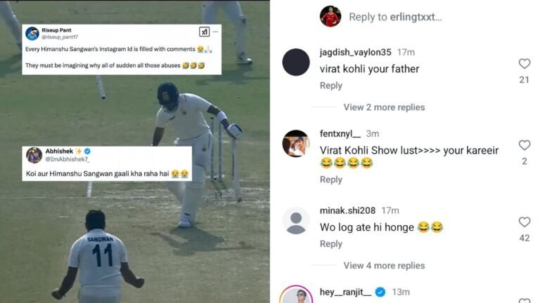 Fans Virat Kohli abuse the bad “Himanshu Sangwan” on social media after the aggressive celebration of his