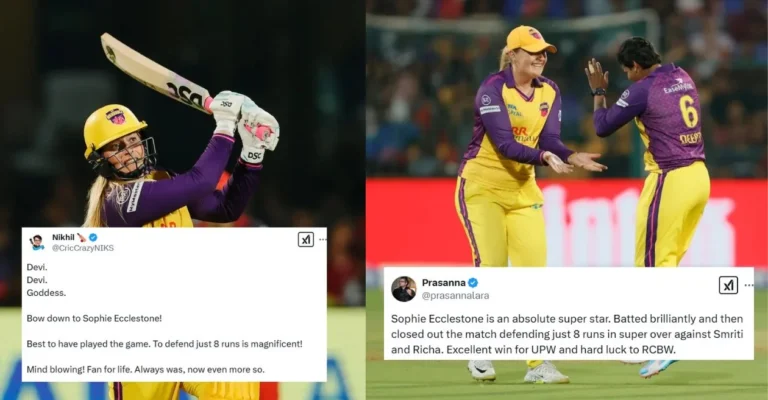 Twitter reaction: Sophie Ecclestone shines like up warriors Outlast RCB in historic super over thriller in WPL history