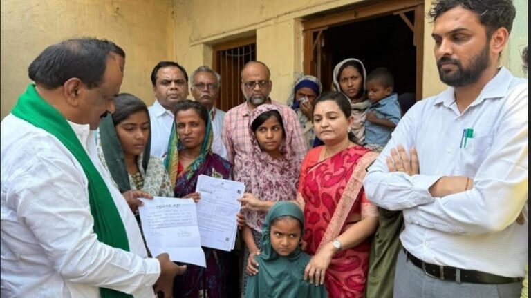 Despite the loss of his father, the student Navalgund participates in the SSLC exam first