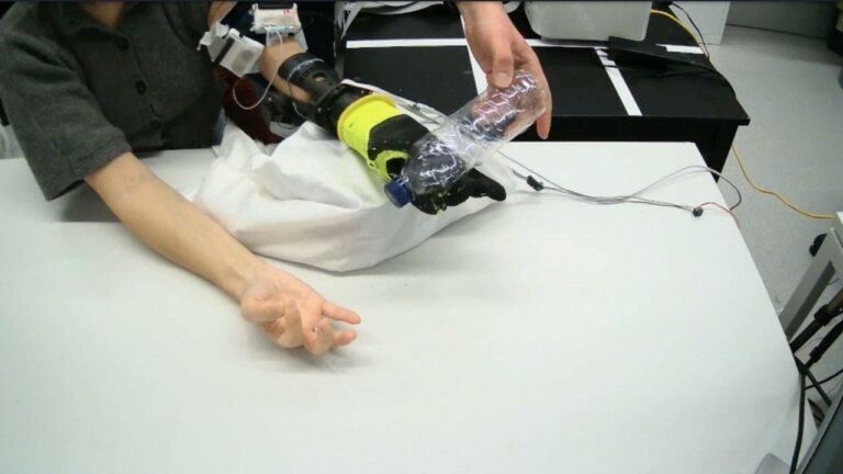 Soft robotic prosthetic hand uses nerve signals for more natural control