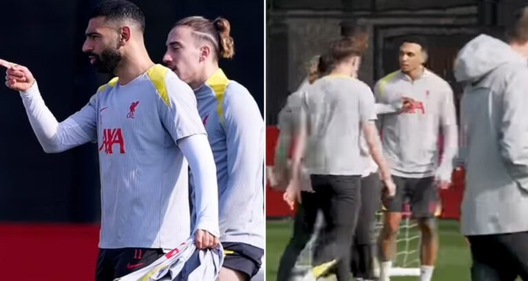 Mo Salah and Trent Alexander-Arnold involved in training ground clash