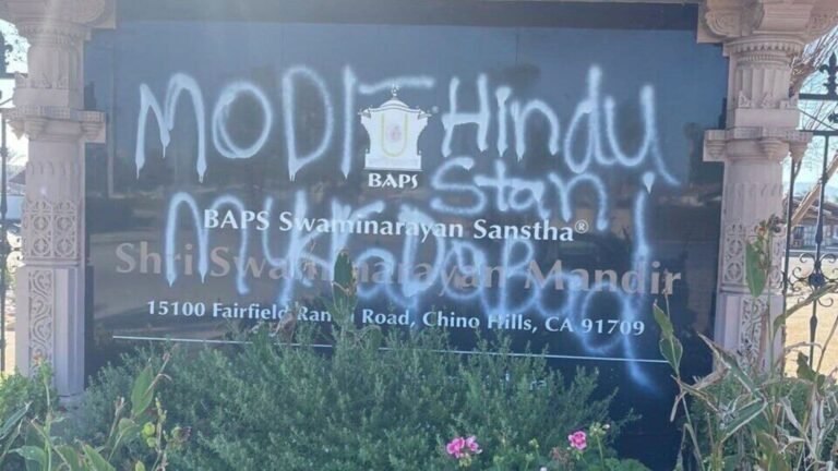 Reduction of Hindu temples with anti-Indian graffiti in the US that have been tested as “hate crimes”: Government | The news today