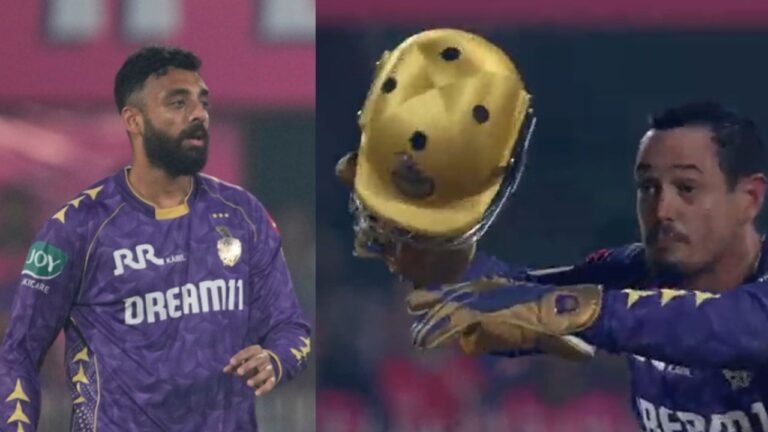 Watch: Varun Chakravarthy Bowls 113 km / h, Quinton de Kock throws a helmet before catch