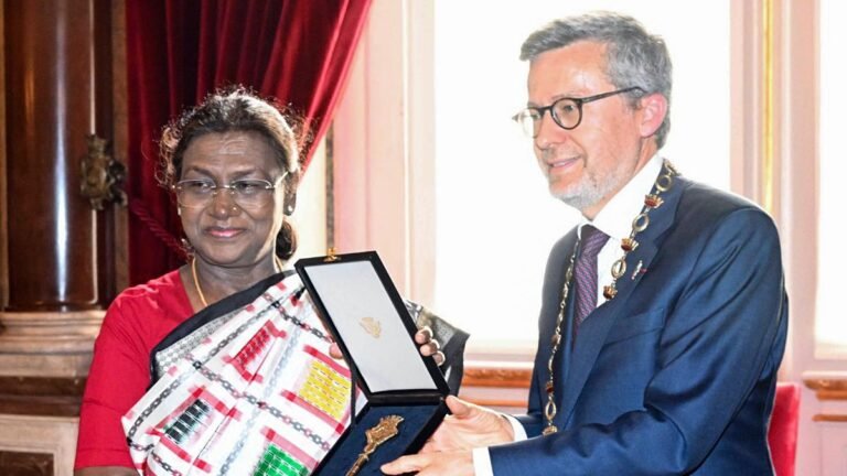 President Drouges Murmu gave the city key honor in Lisbon