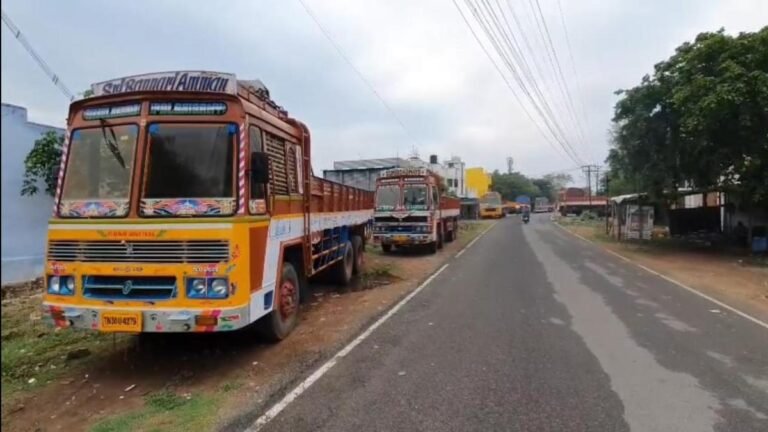 A trucker strike in Karnataka stops the movement of a truck via Erode’s Dhimbam Ghat Road