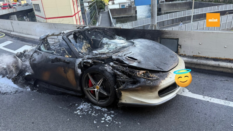 The man saves money for 10 years to buy a Ferrari car worth 2.5 crore; Burns for ashes an hour after delivery The news today
