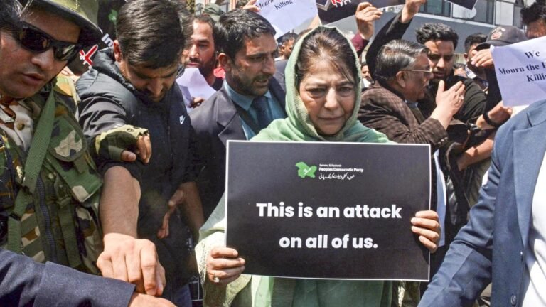 PDP chief Mehboob Muftti urge amit shah to ensure the safety of Kashmir