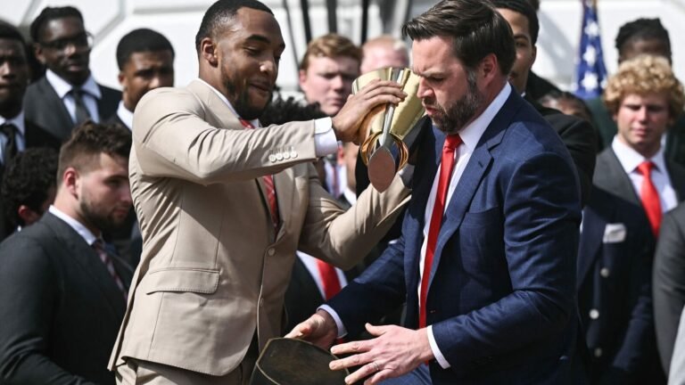 Viral video: JD Vance drops the Ohio State College Football Championship trophy, then says “I’m proud …” | The news today