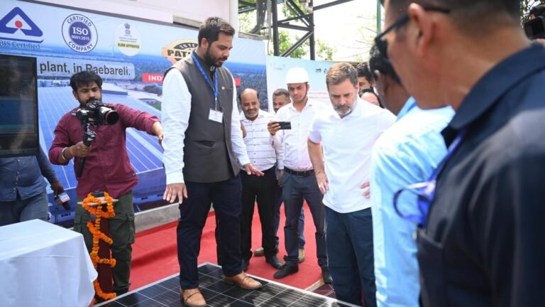 Rahul Gandhi reveals 2 MW integrated PV atum solar roof Visaka in Rae Barrel
