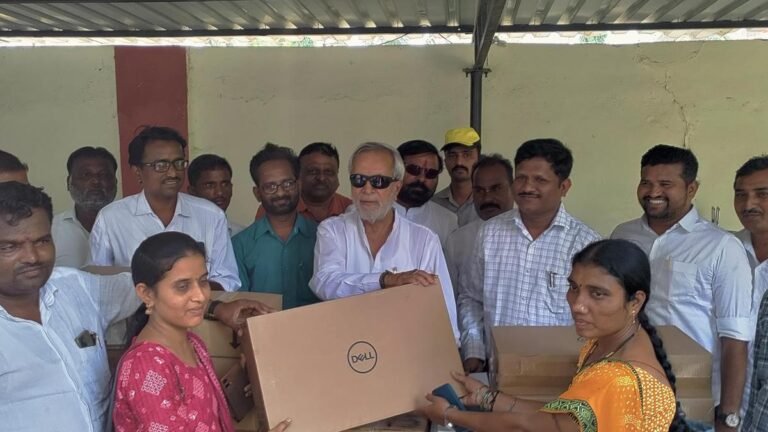 MLA distributes computers to libraries in gram Panchayats
