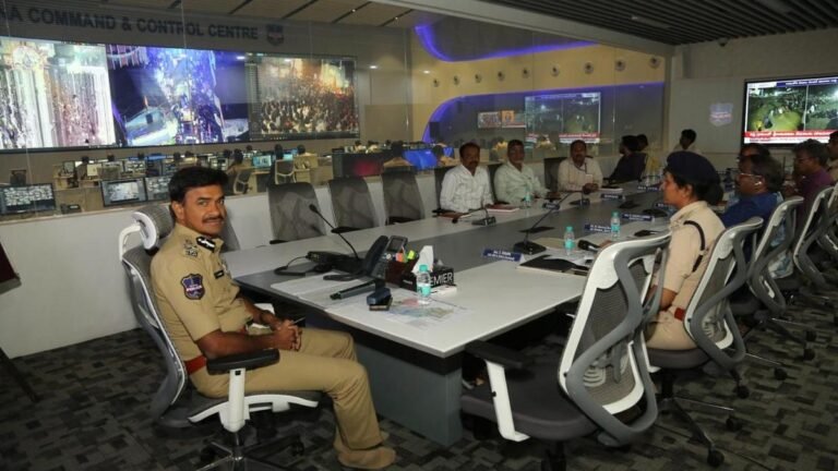 Rama Navami 2025 Processle KusUs a place in the middle of a tight safety in Hyderabad