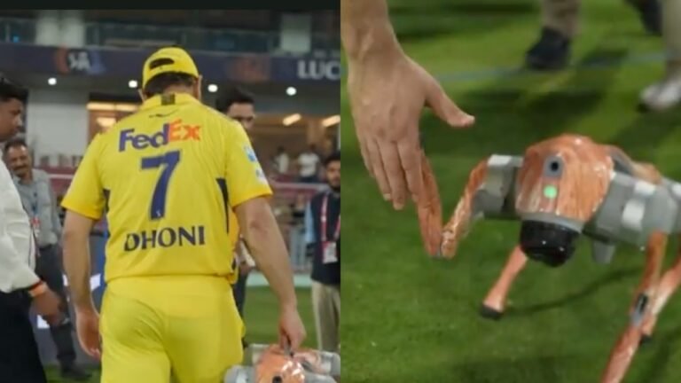 Watch: MS Dhoni plays with a robotic dog, take it with you after LSG vs CSK