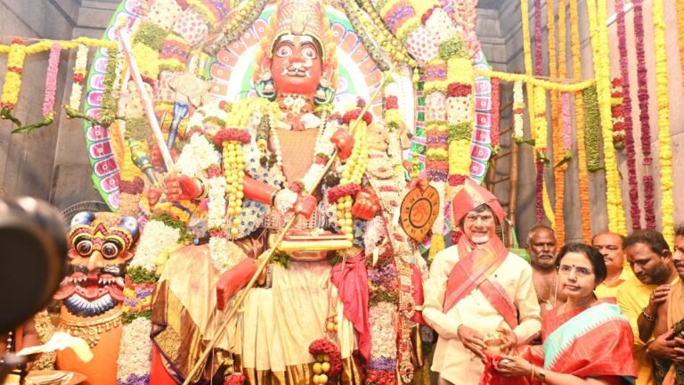 AP cm participates in the Temple of Gangamma Jatara in Kuppam, offers silk vastrams