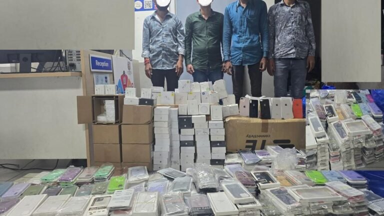 Apple Ascessories fakes worth 1.01 GBP Crore seized on Jagadish Market Hyderabad