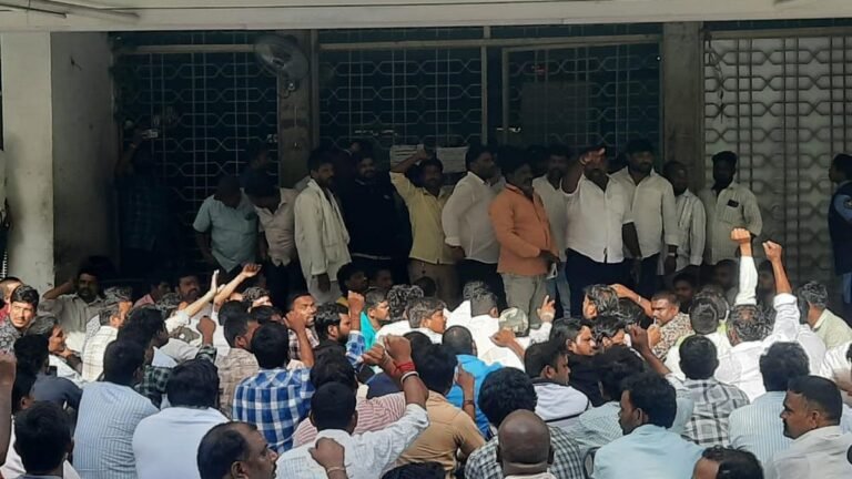 Garbage Collectors protest near GHMC office