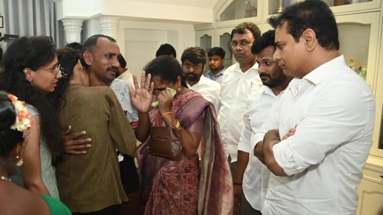 Six people released from Malaysian prison meets KTR to thank him for his help