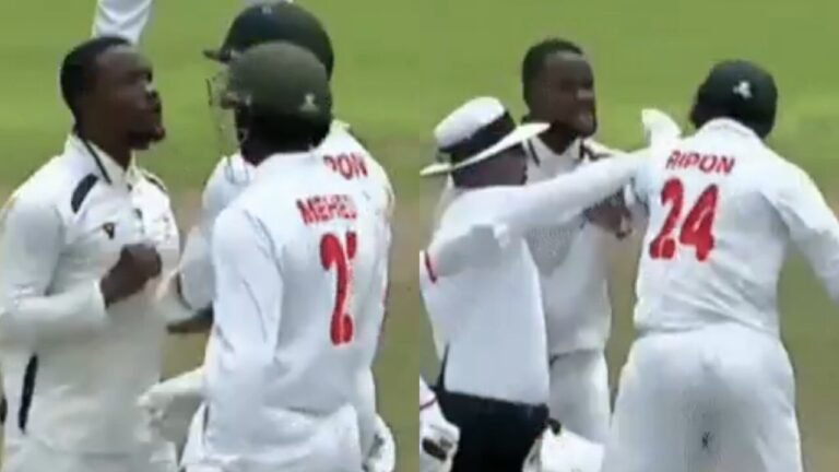 Players Bangladesh and South Africa are dealing with brutal physical struggle in the middle of the pitch