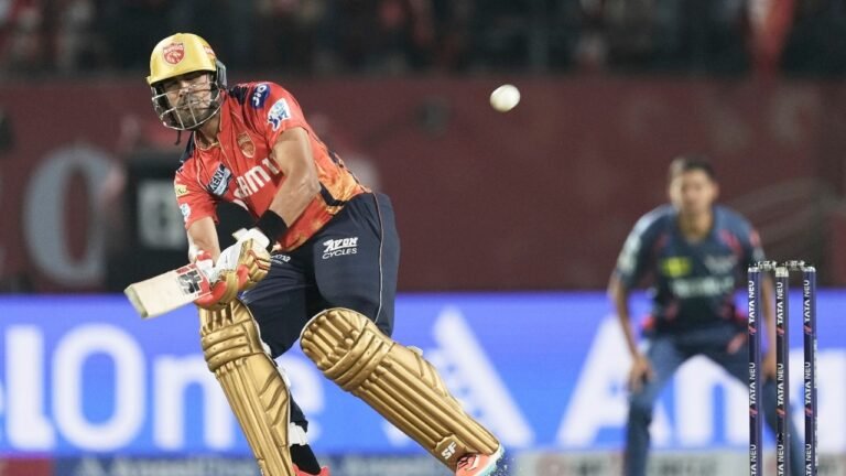 Watch: PBKS’S SHASHANK SINGH Breaks Mayank Yadav from Dharamshala Ground