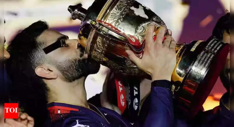 Virat Kohli’s Curious iPL TROPHY Peek: RCB Star checks what is inside | Cricket messages – Times of India