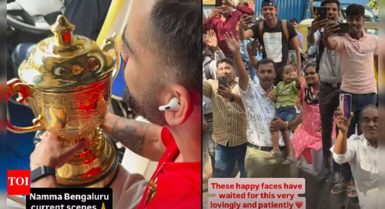 Namma Bengaluru! Anushka Sharma joined the Virt Kohli to celebrate the victory of RCB; The crowd is crazy – watch | Cricket messages – Times of India