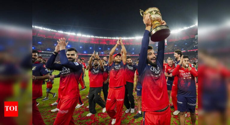 RCB fans celebrate the historic IPL victory with Vijay Mallya posters in Bengaluru | Cricket messages – Times of India