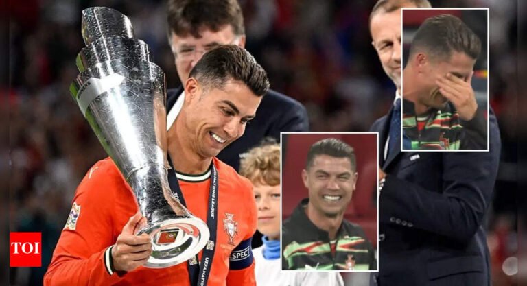 Follow: Cristiano Ronaldo will fall apart in tears, falls to the knees after Portugal defeated Spain in the Nations League finals | Football Messages – Times of India