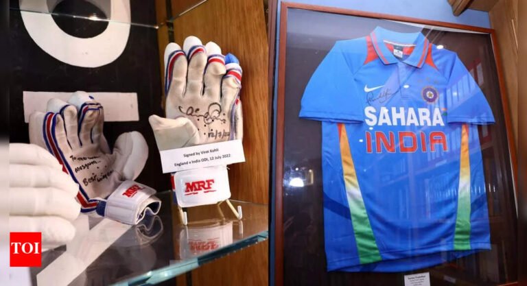 In the photographs: Gloves Virat Kohli, signed Sachin Tendulkar jersey will perform at the oval museum | Cricket messages – Times of India