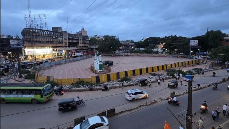 Folded wall IDGAH Maidan in Hubballs removed for overpass work