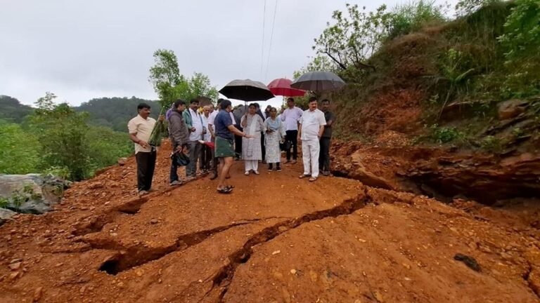 The inhabitants were afraid of landslides in Kundagal in Hosanagar Taluk; MLA visits a place