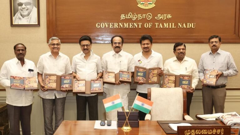 Stalin launches a book on ancient coins TN written by Minister Thangam Thennaras