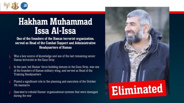 Israel eliminates Hamas’s leader Hakham Muhammad Issa al-ISSA, who planned an attack on October 7 | Tech Word News