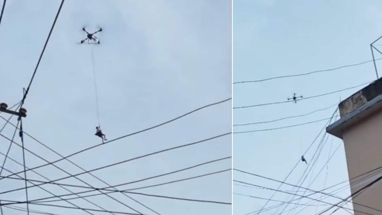 Viral Video: Drone saves a man trapped in flood waters in southern China Tech Word News