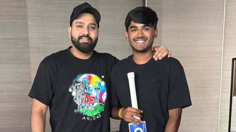 Rohit Sharma Gifts Ayush Mhatre signed a bat before India U-19’s England Tour
