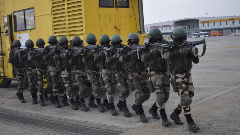 Cisf trains with an army to fight security threats