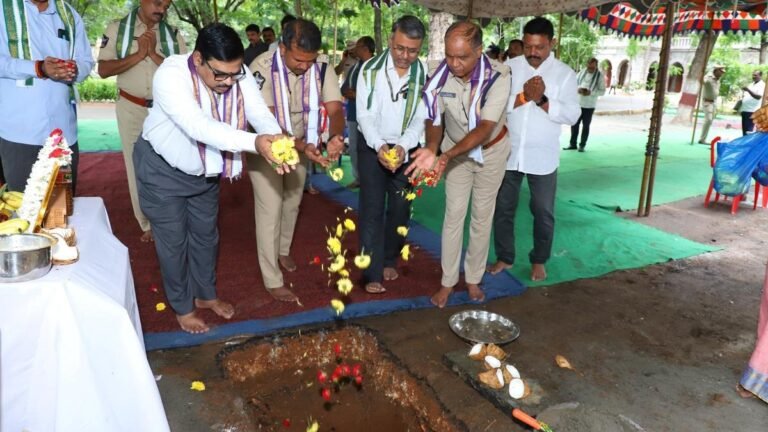 Bhoomi Puja performed for the New Greevance Cell, Media Gallery in the Guntur SP office