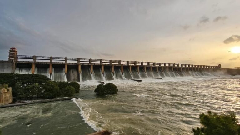 The release of water from the Tungabhadra dam has increased