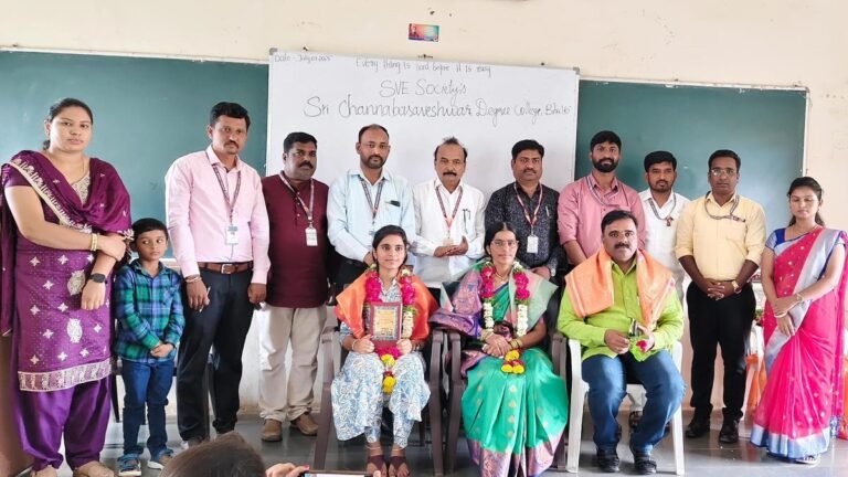 Student Bhalki College Felicited for Clearing Ca Foundation Exams
