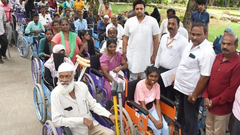 MP distributes AIDS, auxiliary devices in Mysuru
