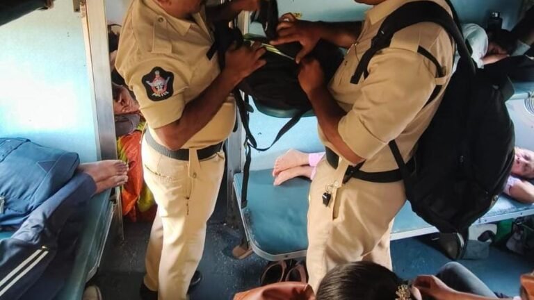 Drive against drugs: Police checks trains in the district of Annamayya