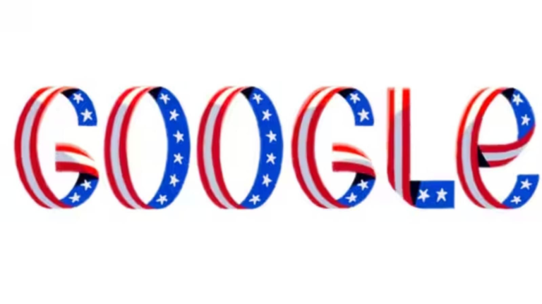 Google Fourth July Doodle Paints America across its letters in red, white and blue Tech Word News