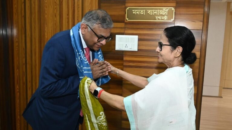 Mamata Banerjee meets the chairman of the Tata Natajan Chandrasecaran group
