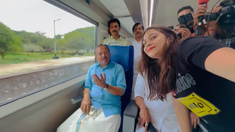 Jyoti Malhotra, the controversial youtuber, join the vande bharat with the leaders of the BJP in Kerala