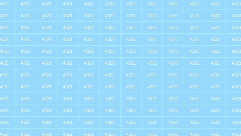 Optical illusion: You have a sharp brain if you find 4312 in the grid similar to the 4321s | Tech Word News