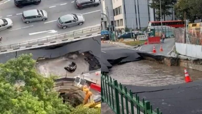 Follow: A car absorbed with a pulp filled with water in Singapore, the woman saved just in time | Tech Word News