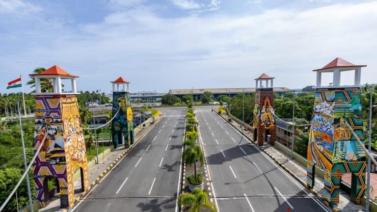 Travelers will now be welcomed with pulsating art towers at Thiruvananthapuram airport