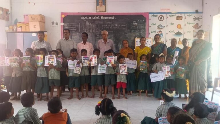 For 25 years Octogenian devotes study materials for students of schools in ranipette