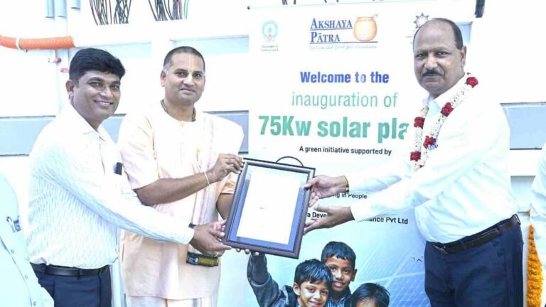 New solar plant 75 kwp to power kitchen akshaya palate in the city