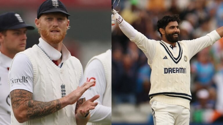 Did Ben Stokes shake his hands with Ravindra Jadeja after drawing Manchester?