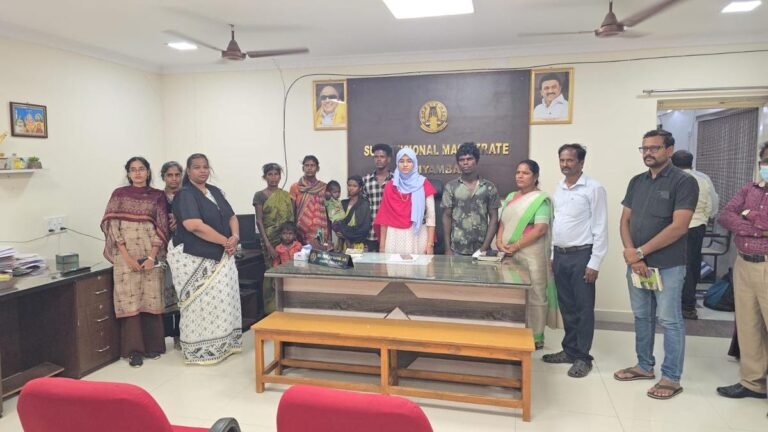 Seven tribes including two children rescued from custody in tirupatura